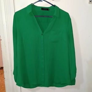 The Limited button-up Green blouse silk size large EUC